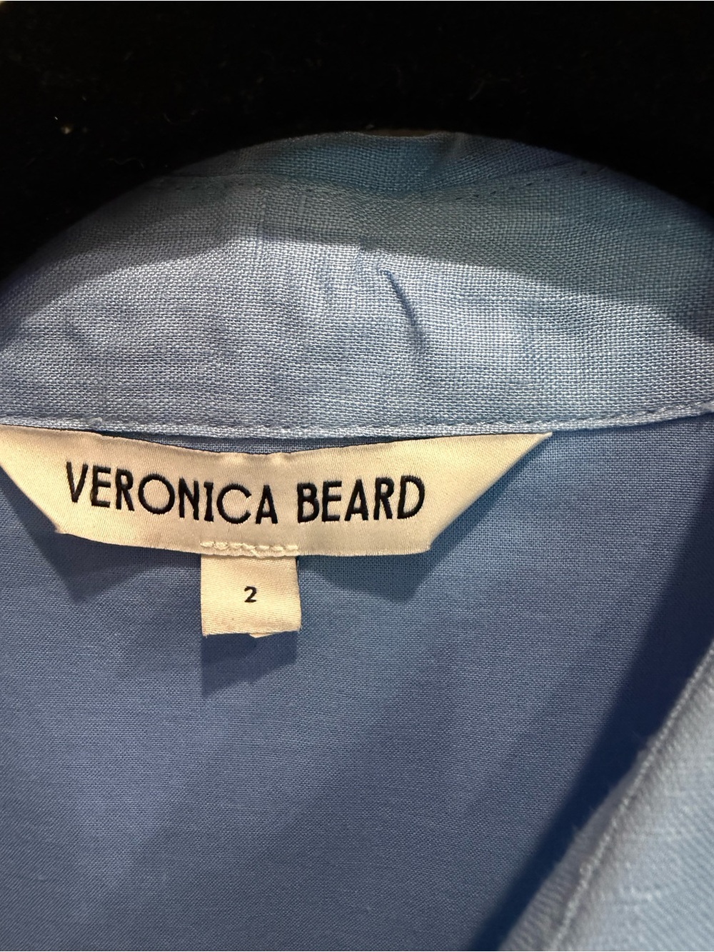 Veronica Beard Sky Blue Asymmetric Wrap Dress Shirt - Picture 2 of 2